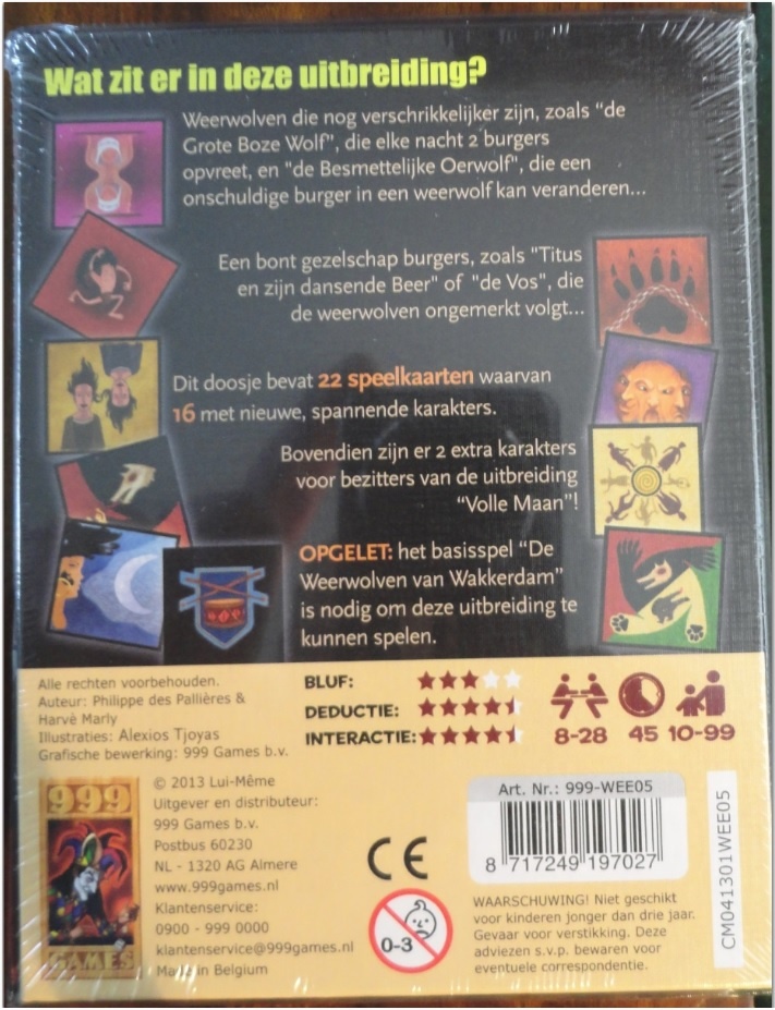 Seizoen Ongeëvenaard tong slimwinkeltje.nl - De Karakters - uitbreidingsset op de Weerwolven van  Wakkerdam - 999 games